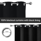 4-Panel 100% Blackout Velvet Curtains – Thermal Insulated, Noise Reducing, Privacy | Living Room & Bedroom | 4 Colors, 6 Sizes | Nuvia Haven