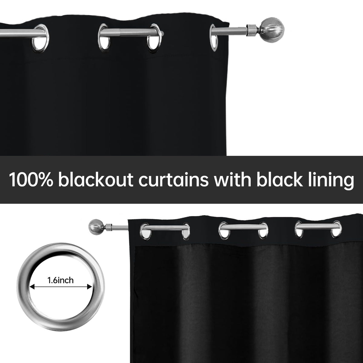 4-Panel 100% Blackout Velvet Curtains – Thermal Insulated, Noise Reducing, Privacy | Living Room & Bedroom | 4 Colors, 6 Sizes | Nuvia Haven
