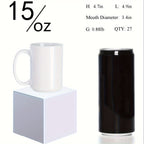 Sublimation Mugs 12 Pack White Coffee Cups with Gift Boxes - 11oz & 15oz Blank Ceramic Mugs for DIY Printing, Bulk Gifts & Custom Orders