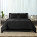 5-Piece Comforter Set – Reversible Quilted Down Alternative Bedding Set with Pillow Shams, Bed Skirt & Cushion | All Season | Twin, Queen, King