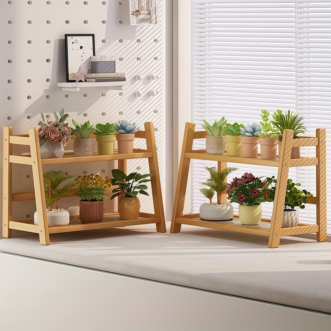 Japanese Natural Wood 2-Tier Cup Rack | Countertop Mug Organizer for Kitchen Living Room Coffee Bar