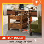 Lift Top Coffee Table with Storage Drawers & Hidden Compartment – Modern Wood Living Room Center Table, Space-Saving Multifunctional Design, 5 Colors