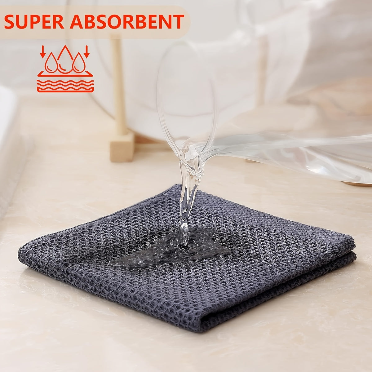 23-Piece Cotton Waffle Weave Kitchen Dish Cloths Set Absorbent Quick-Dry Dish Towels 12x12 Inch Multi-Color Options