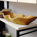 Solid Wood Decorative Tray with Fork Set – Fruit, Snack & Key Organizer for Coffee Table, Kitchen Counter & Home Decor | Rustic Wooden Storage Tray
