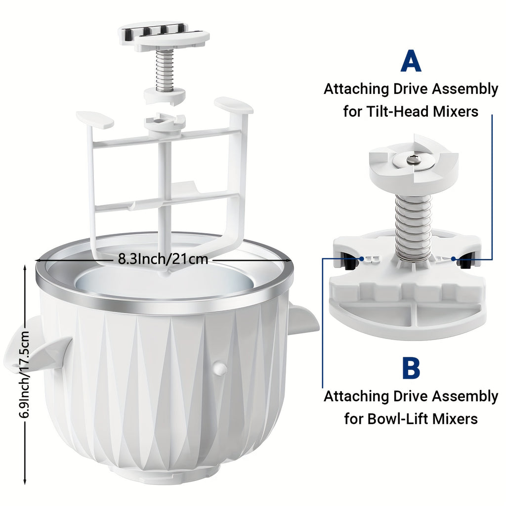 Ice Cream Maker Attachment for KitchenAid Stand Mixer | 2-Quart Frozen Yogurt, Ice Cream, Sorbet & Gelato Maker | Compatible with KitchenAid 4.5 Qt & Larger