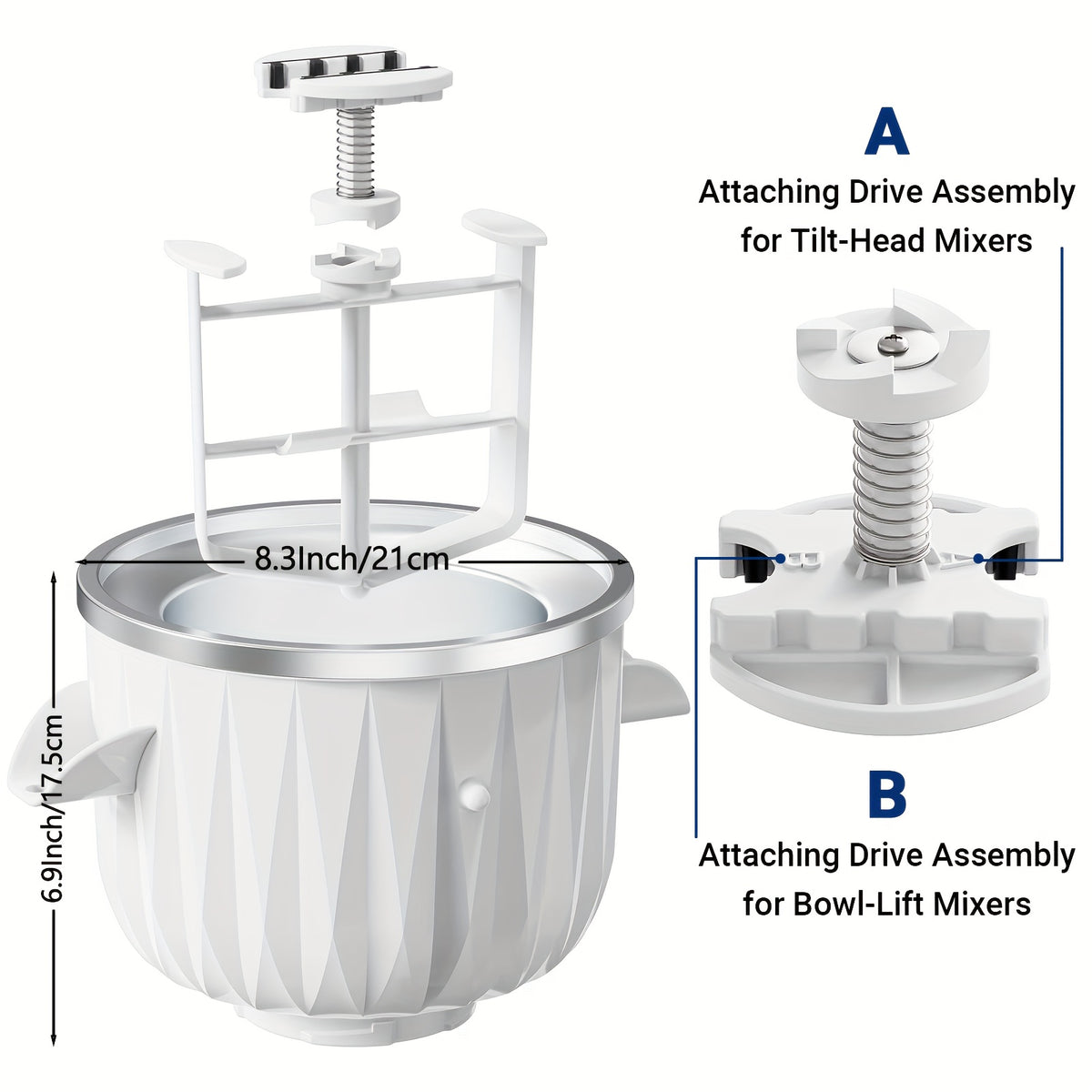 Ice Cream Maker Attachment for KitchenAid Stand Mixer | 2-Quart Frozen Yogurt, Ice Cream, Sorbet & Gelato Maker | Compatible with KitchenAid 4.5 Qt & Larger