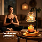 2/4-Pack Candle Warmer Lamp with Wooden Base & Glass Shade, Dimmable 12-Hour Timer, Height & Brightness Adjustable Wax Warmer for Jar Candles, Home Decor Gift for Wife, Mom & Friends (Bulb Not Included)
