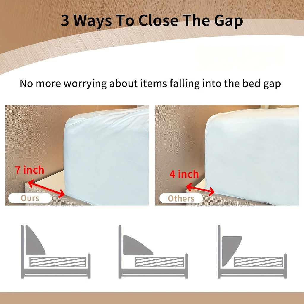 Bed Wedge Pillow & Headboard Gap Filler – Triangle Pillow Wedge for Sleeping, Reading & Resting | Twin, Full, Queen & King | Grey & White