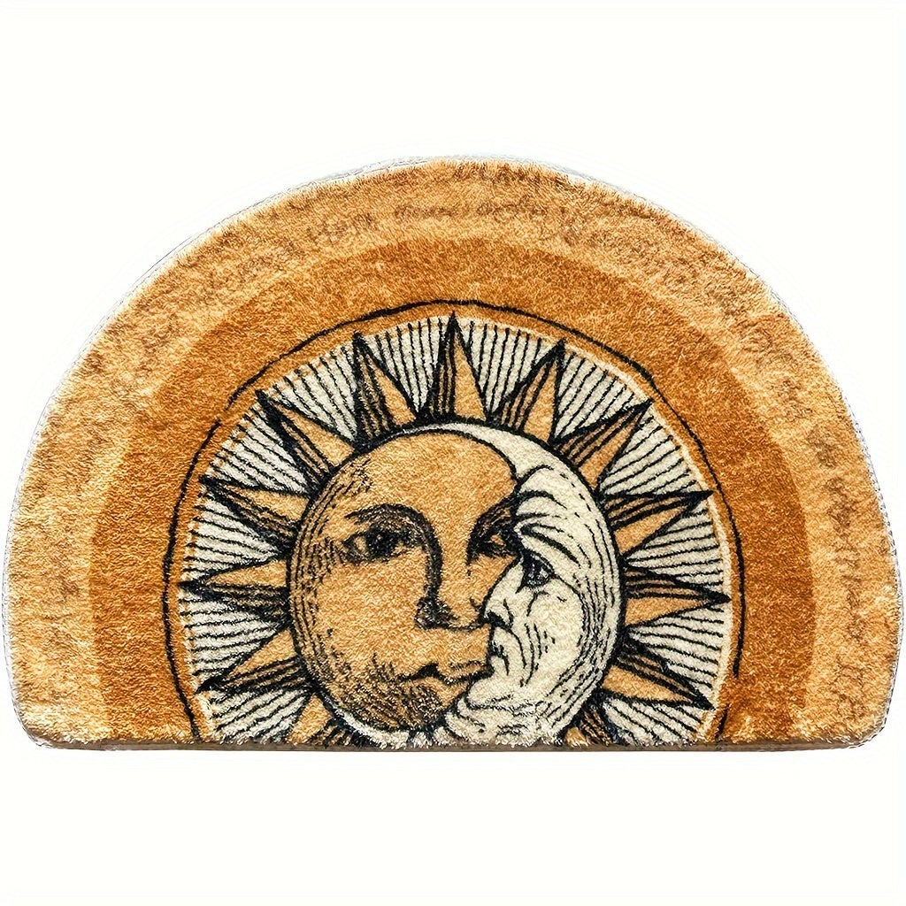 Absorbent Half Round Welcome Mat Non-Slip Indoor Outdoor Door Mat 28x20 Inch Machine Washable Soft Entry Rug for Front Door Bedroom Bathroom