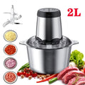 300W Electric Food Chopper & Meat Grinder, 2L, 4 Bi-Level Stainless Steel Blades, 2 Speed Modes, Low Noise — Chops Meat, Vegetables, Fruits, Nuts & Herbs, Easy Clean