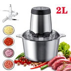 300W Electric Food Chopper & Meat Grinder, 2L, 4 Bi-Level Stainless Steel Blades, 2 Speed Modes, Low Noise — Chops Meat, Vegetables, Fruits, Nuts & Herbs, Easy Clean