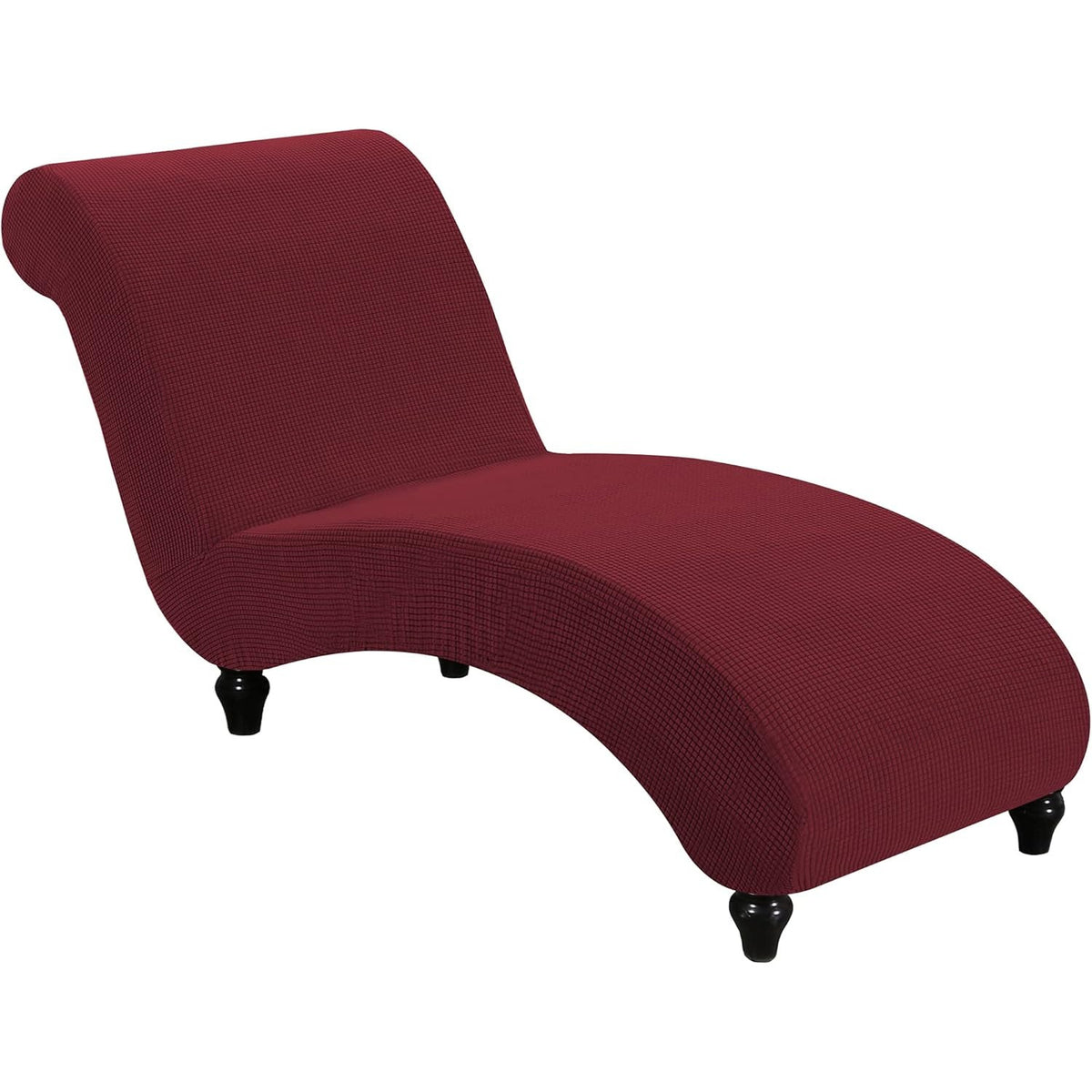 Chaise Lounge Cover Stretch Slipcover – Jacquard Lattice Fabric, Soft Machine Washable Chair Cover with No or Double Armrests for Living Room Bedroom, 11 Colors