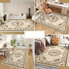 Floral Anti-Slip Area Rug Washable 1000g Thick Modern Light Pattern Carpet for Living Room Bedroom Dining Room Home Office Outdoor Camping