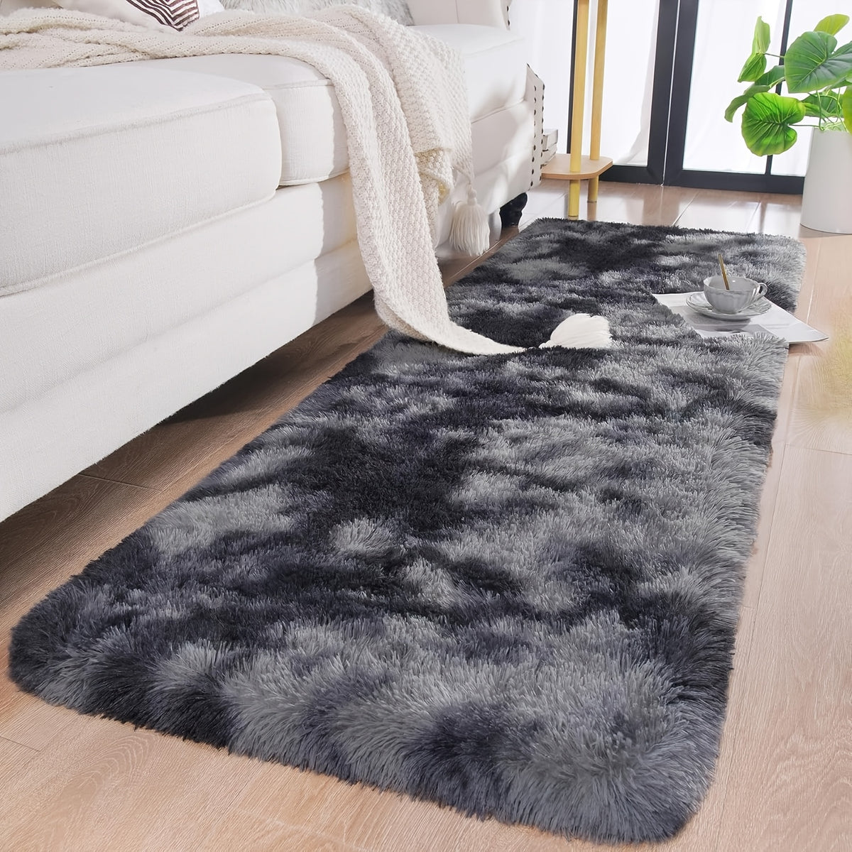 Tie-Dye Fluffy Area Rug – Ultra-Soft Thickened Plush Indoor Mat for Living Room, Bedroom & Office, 9 Colors 6 Sizes, Boho Machine-Woven Floor Carpet