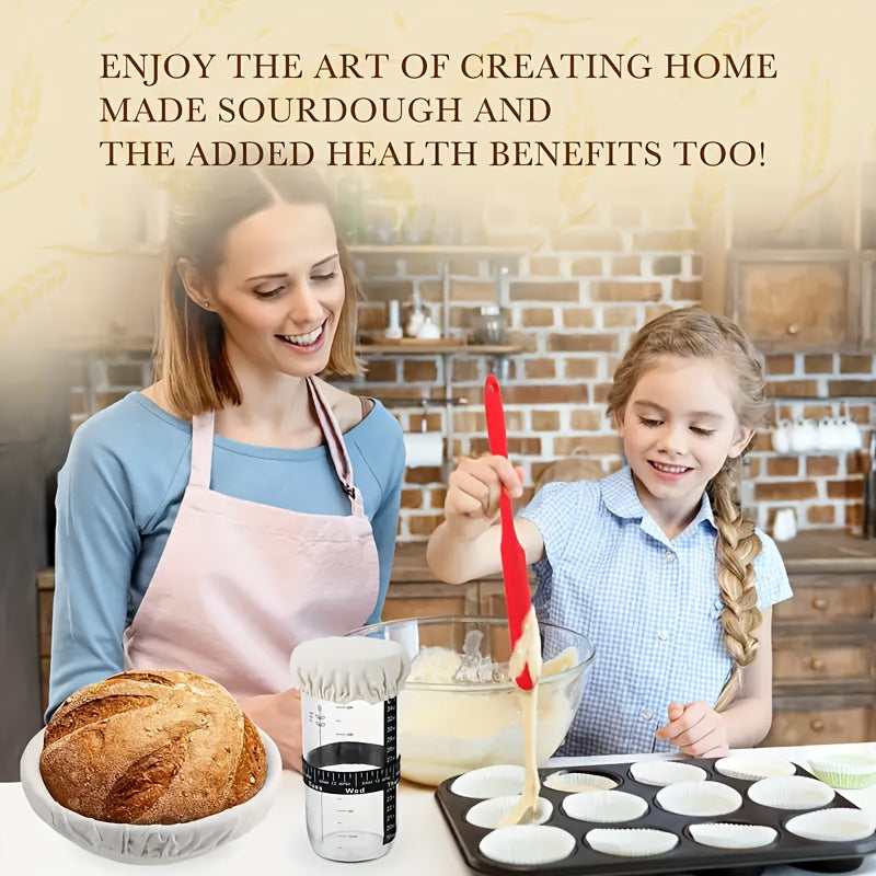 Sourdough Bread Baking Kit with Banneton Proofing Basket Set - Complete Starter Supplies Including Oval & Round Proofing Baskets, Sourdough Starter Jar, Baking Tools & Utensils for Home Bakers