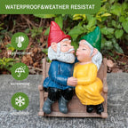 Kissing Couple Gnome Statue – Cute Garden Gnome Figurine for Indoor & Outdoor Decor | 5"L x 3.5"W x 6"H Romantic Gnome Sculpture | Valentine's Day, Wedding & Anniversary Gift