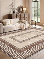 Modern Geometric Area Rug Non-Slip, Vintage Large Print Indoor Carpet for Living Room Bedroom Dining Room Home Office, 4 Sizes Available