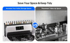 Stove Top Shelf Expandable Spice Rack – Adjustable Back of Stove & Over Sink Shelf for Kitchen Storage Organization, Black