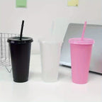 25-Pack Reusable Party Cups 24oz with Lids, Straws & Dust Plugs – Large Plastic Tumblers for Iced Coffee Smoothies Cold Drinks, Includes Cleaning Brush, Multiple Colors