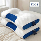 Ergonomic Neck Pillow 2-Pack with 3D Honeycomb Mesh Surface, Breathable Cooling Anti-Sweat Sleep Pillow, Soft Supportive Cushioning for Side and Back Sleepers