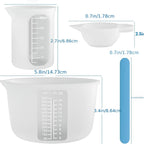 Silicone Resin Measuring Cup Kit for DIY Epoxy Resin Art, Slime Making & Candle Crafting – Non-Stick Food-Grade Silicone with Precise Measurement Markings