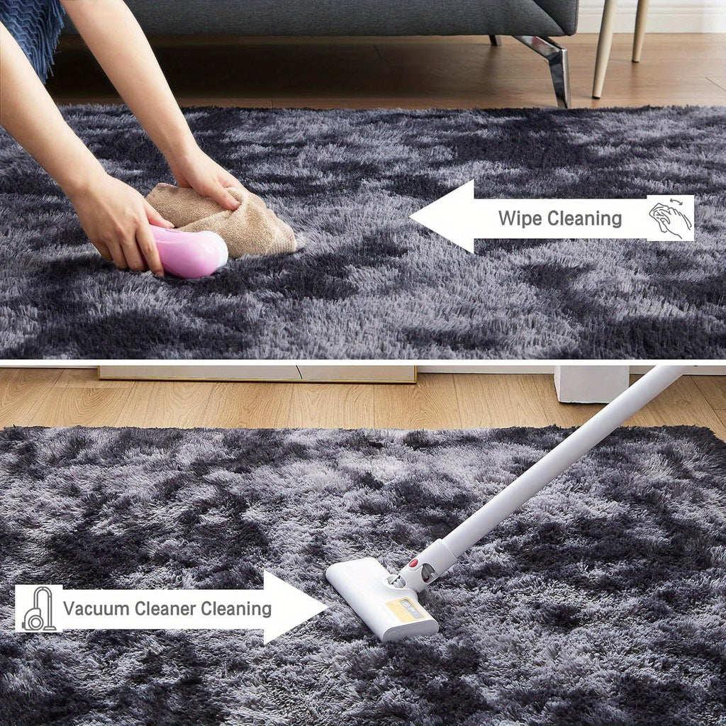 Shaggy Plush Area Rug Non-Slip Machine Washable Fluffy Tie-Dye Shedding Resistant 5x8 8x10 ft for Living Room Bedroom 7 Colors