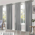 100% Blackout Curtains Rod Pocket 4 Panels - Thermal Insulated Energy Saving Drapes for Bedroom Living Room, 38" & 52" Wide 54"–108" Long, 7 Colors