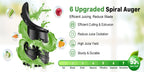 Cold Press Juicer 2-in-1 Masticating Slow Juicer 45oz Large Capacity, 350W with Extra-Large Feed Chute, 50 RPM Nutrient-Preserving Technology – Easy Clean Juicer for Vegetables & Fruits, Black & Pink