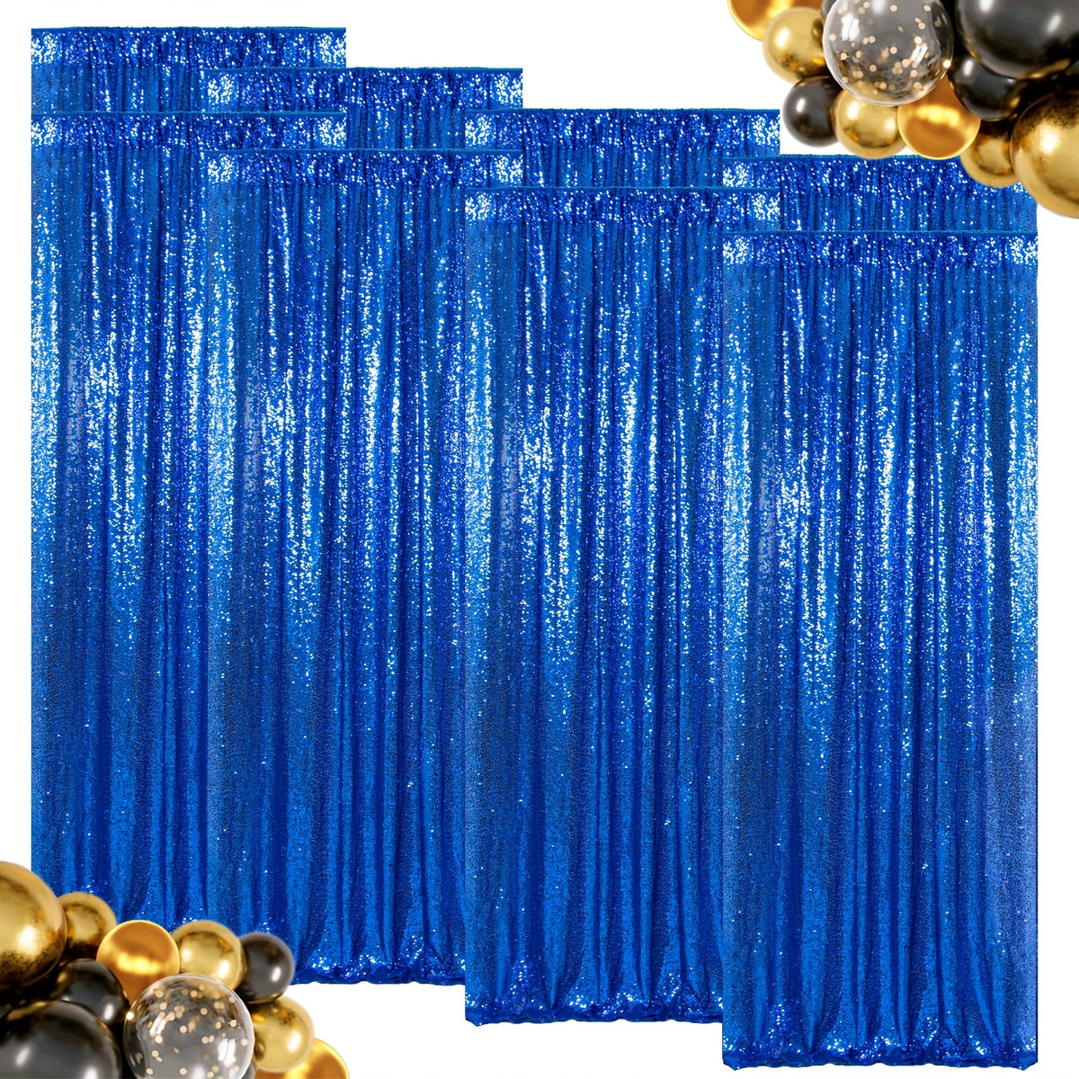 Sequin Backdrop Curtains – Glitter Party & Wedding Background Panels, 2ft×8ft per Panel, 4/6/8 Panel Sets, 29 Colors for Birthday, Stage, Bridal & Event Decor