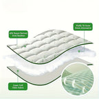 Bamboo Cooling Mattress Cover Deep Pocket 8-21 Inch, Soft Breathable Mattress Topper Protector for Twin Full Queen King Cal King, Hotel Quality Bedding for Home Hotel Dormitory