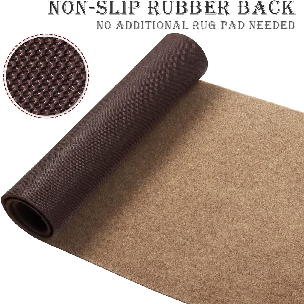 Runner Rug for Hallway Entryway Kitchen – Indoor Outdoor Non-Slip Rubber Backing, 200+ Custom Sizes, 8 Colors, Stain Resistant Low Pile Carpet Runner
