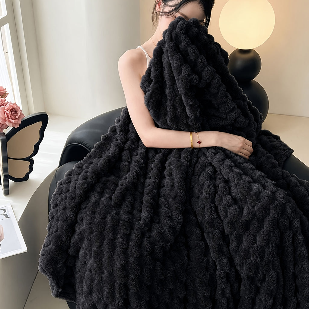 Super Soft Fuzzy Plush Throw Blanket 100% Polyester Lightweight Queen Size Bed Blanket for Women Bedroom Spring Summer 4 Colors 4 Sizes