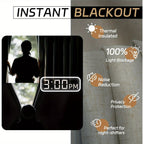 Linen Blackout Curtains 2 Panels – 100% Light Blocking Farmhouse Thermal Insulated Drapes, Rod Pocket Back Tab Ring Clips, Machine Washable, Living Room Bedroom, 9 Colors Multiple Sizes