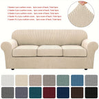 Grid Pattern Elastic Sofa Cover – Anti-Slip Full Coverage Stretchable Sofa Protector Machine Washable Classic Design for Living Room Bedroom Office