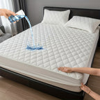 Mattress Protector Deep Pocket 11.8-Inch Thickened Fitted Cover with Embossed Design – Solid Color Bedding Essential for Twin Full Queen King, 7 Colors