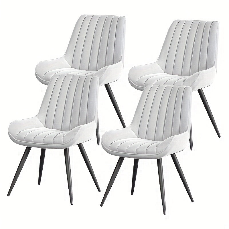 Modern Upholstered Dining Chairs Set of 2 or 4 – Thick Cushion Fabric Side Chairs with Metal Legs | Kitchen, Dining Room, Office & Bar