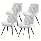 Modern Upholstered Dining Chairs Set of 2 or 4 – Thick Cushion Fabric Side Chairs with Metal Legs | Kitchen, Dining Room, Office & Bar