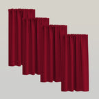 Blackout Curtains Rod Pocket 4 Panels - Thermal Insulated Room Darkening Noise Reducing Matte Drapes for Bedroom Living Room Office, 9 Colors 11 Sizes