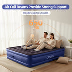 18-Inch Inflatable Air Mattress with Built-In Pump – Twin & Queen Size | Plush Velvet Top, Non-Slip Bottom | Portable Camping & Indoor Guest Bed | Durable PVC