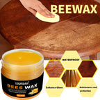 Beeswax Wood Furniture Polish & Protector with Sponge, Natural Bee Oil for Wooden Furniture Floor Maintenance Anti-Crack & Shine Restoration, 40g All-Wood Surface Care