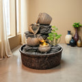 Three-Tier Tree Shaped Desktop Fountain – Flowing Water Feature Ornament for Office, Home & Living Room | Tabletop Zen Waterfall Decor | Art & Leisure Style Boss Desk Decoration Gift