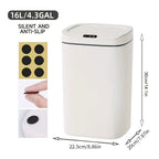 Smart Motion Sensor Touchless Trash Can with Odor-Sealing Lid Hands-Free Hygienic Waste Bin for Bathroom Office Bedroom Small Spaces 12L 16L 3.7 Gallon