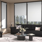 Cordless Blackout Roller Blinds Easy Install Privacy Window Shades | Room Darkening Roll Blinds for Home Office Living Room, Black White Grey Beige, 18 Width Options