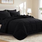 Bed in a Bag Queen 7 Piece Fluffy Comforter Set – Ultra-Soft Microfiber Bedding with Comforter, Fitted Sheet, Flat Sheet & 4 Pillowcases, Hypoallergenic Breathable All Season Bedding Gift for Her