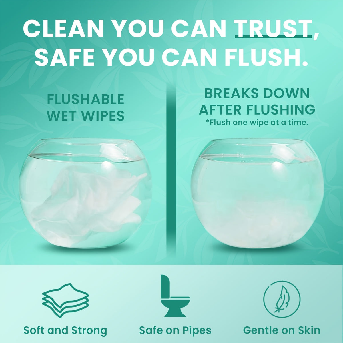 XL Flushable Adult Wet Wipes Unscented Alcohol-Free Septic and Sewer Safe Family Size 3-Pack 150 Wipes and 6-Pack 300 Wipes for Home Bathroom Travel Camping Outdoor Hygiene