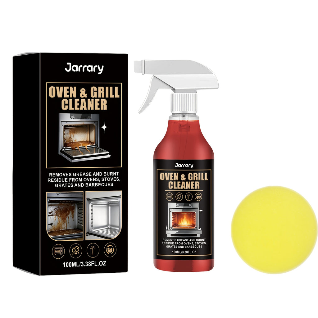Stove & Oven Foam Cleaner Spray 3.38oz, Multi-Purpose Citric Acid Formula Removes Kitchen Grease & Stains, Deodorizing Non-Toxic Unscented Cleaner for Stoves, Ovens & Stainless Steel Appliances