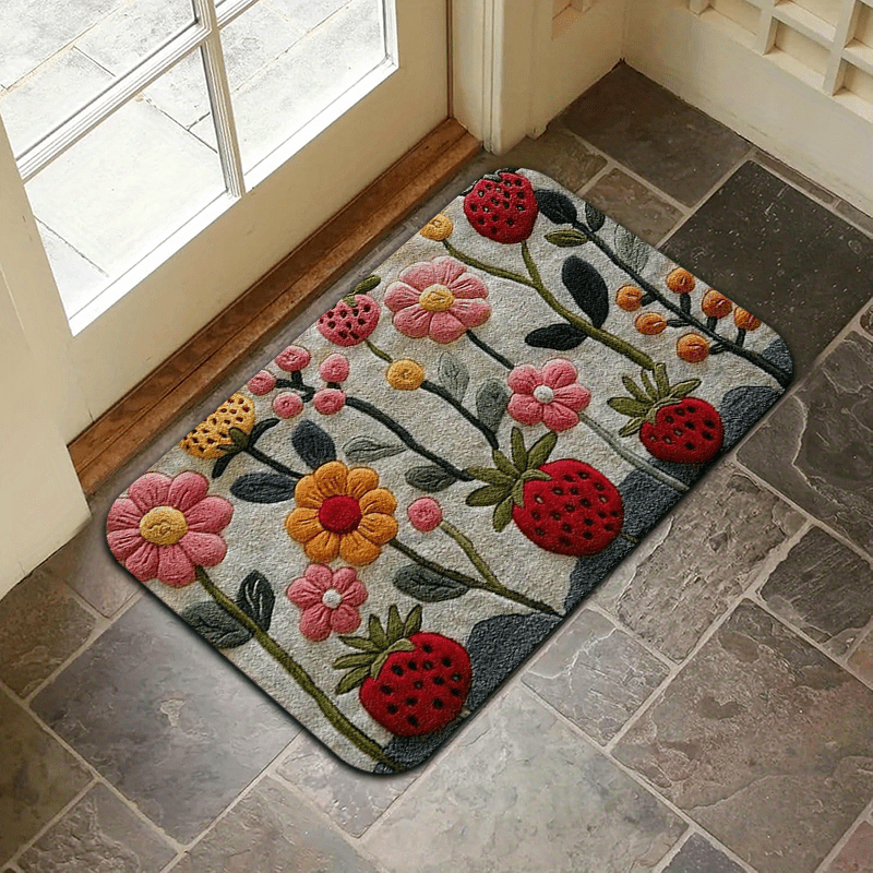 Floral Floor Mat Anti-Slip Indoor Outdoor Rug – Soft Non-Slip Entrance Mat for Living Room, Kitchen, Bedroom & Hallway | 3 Sizes