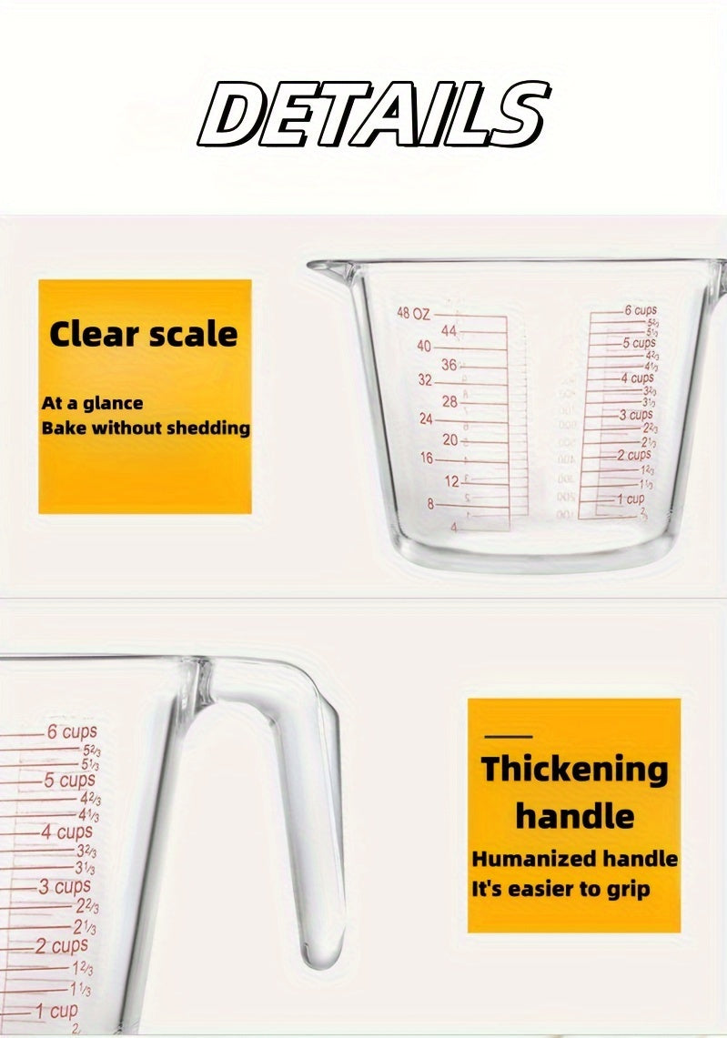 Glass Measuring Cup Set - Borosilicate Tempered Glass, 4-Piece or 9-Piece with 100ml Espresso Cups, Essential Kitchen Measuring Tools