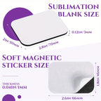 96-Pc Sublimation Blank Fridge Magnets – Thick Refrigerator Magnet Blanks for DIY Crafts, Kitchen & Office Decor, 2.8x2 Inch Square