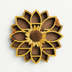 Wooden Sunflower Floating Shelf Wall-Mounted UV Printed Spiritual Decor – Crystal & Essential Oil Organizer, Meditation Room Wall Art, Living Room Storage Shelf